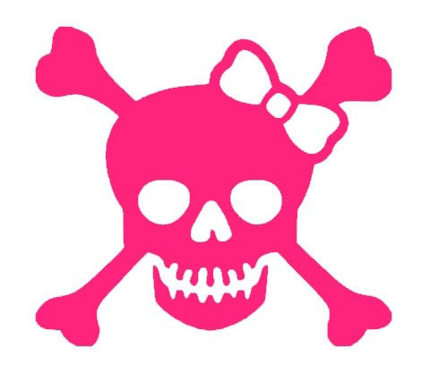 Girly Skull & Crossbones Bow JDM Vinyl Decal Sticker - 8BitThis ...