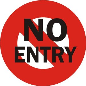No Entry Red & Black sticker workplace safety sign 150 x 150 mm ...