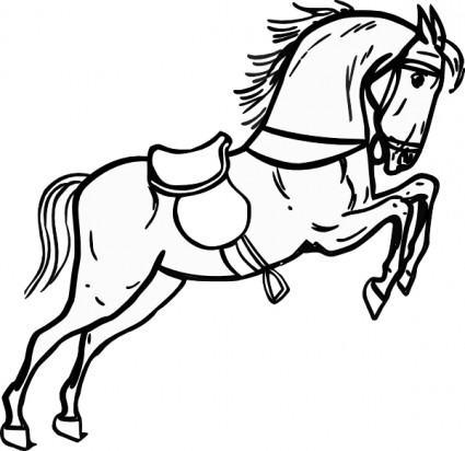 Jumping Horse Outline clip art Free vector in Open office drawing ...