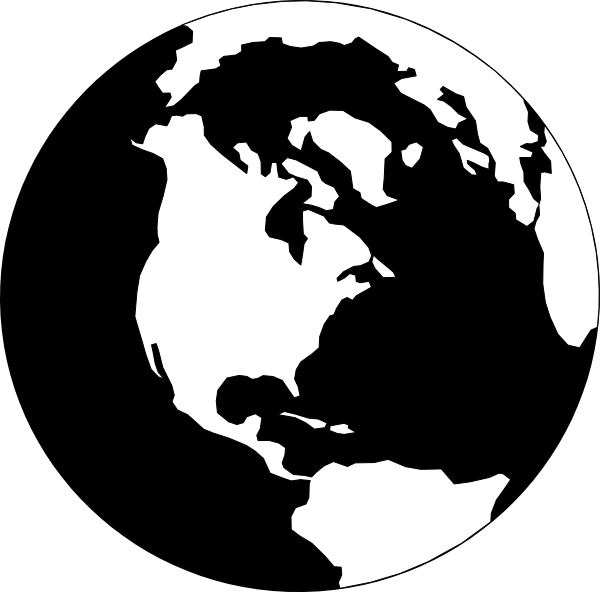 World Map Black And White Outline