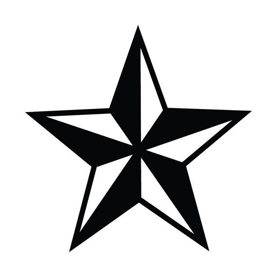 Solid Nautical Star Custom Vinyl Decal Graphic by 1060graphics