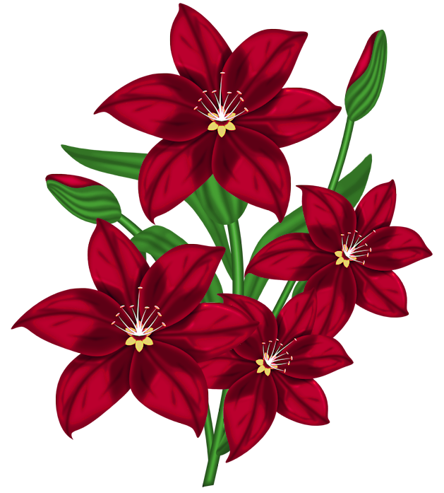 free clip art red flowers - photo #43
