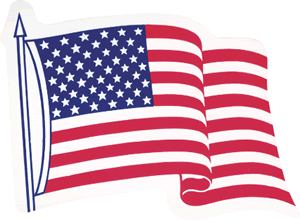 Waving Flag Decal - American Legion Flag & Emblem