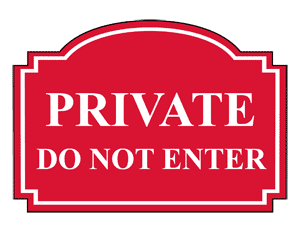 Enter / Exit: Private Do Not Enter sign #EGRE-13360_White_on_Red ...