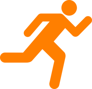 Orange Running Icon On Transparent Background clip art - vector ...