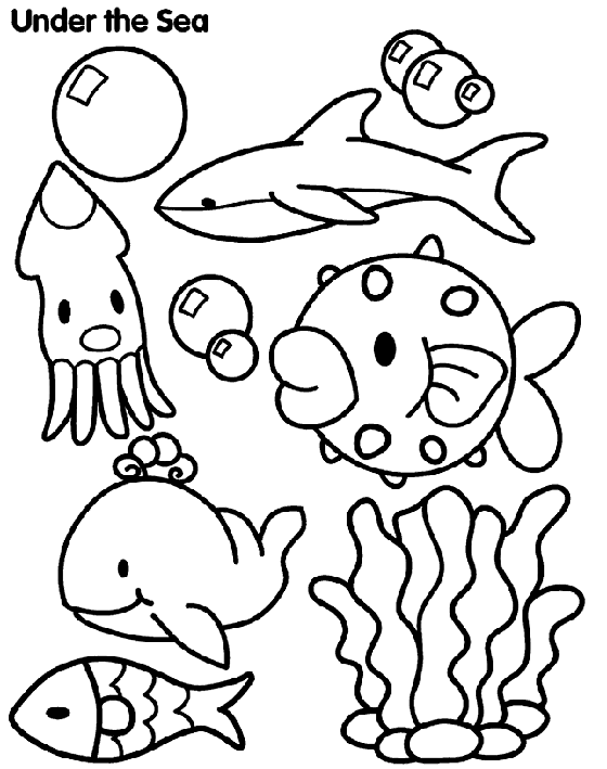 Coloring Pages Sea Animals for Kids | Coloring pages, Coloring ...