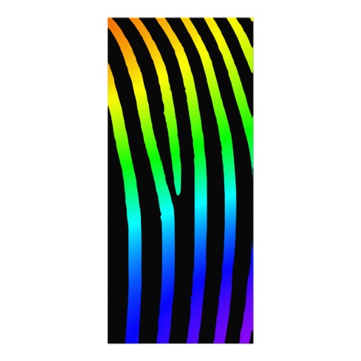 Rainbow Zebra Stripes Rack Card Design from Zazzle.