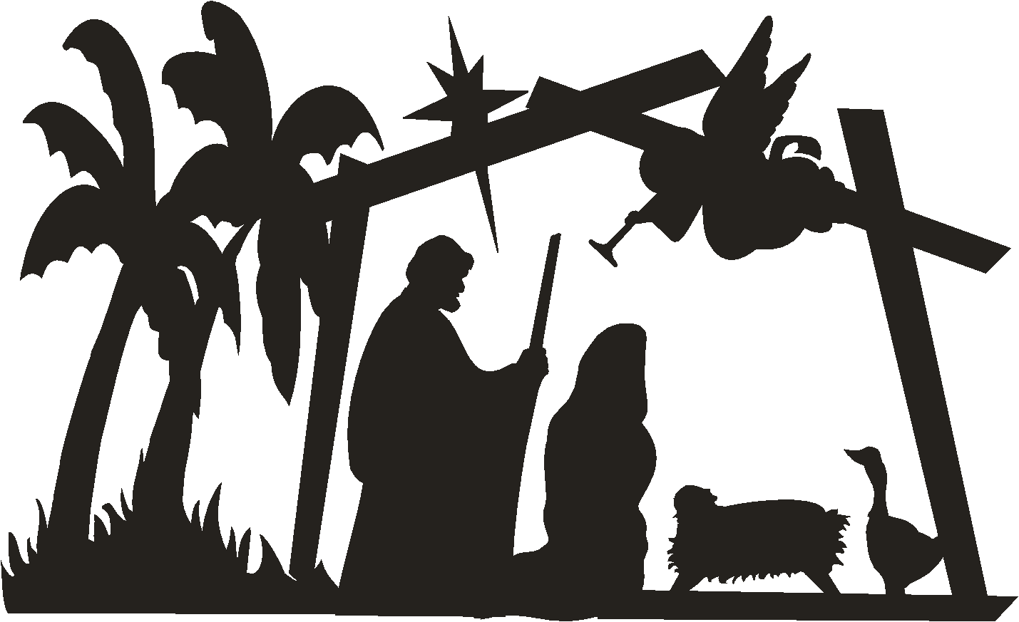 free black and white nativity scene clipart - photo #28