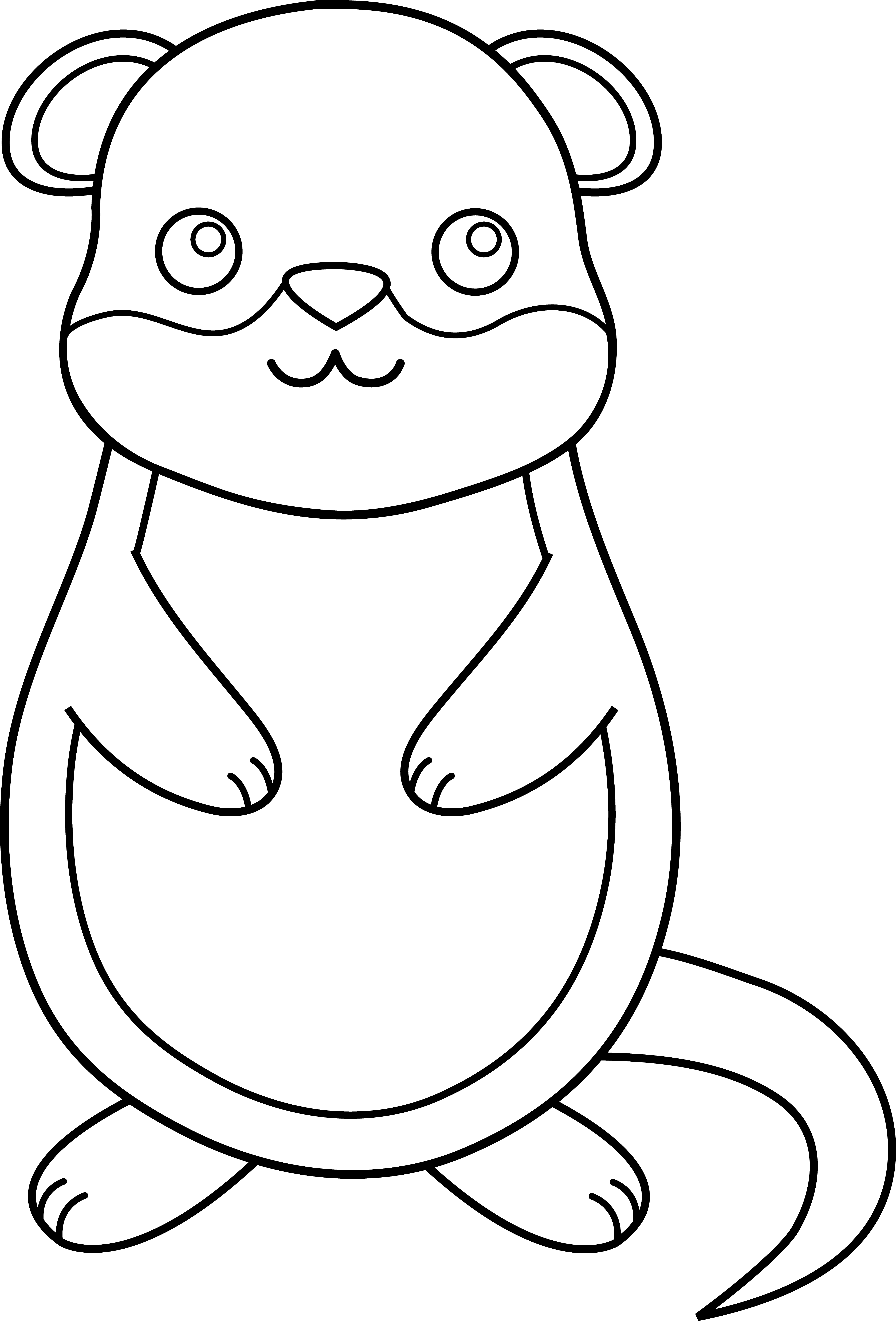 Cute Colorable Groundhog - Free Clip Art - Cliparts.