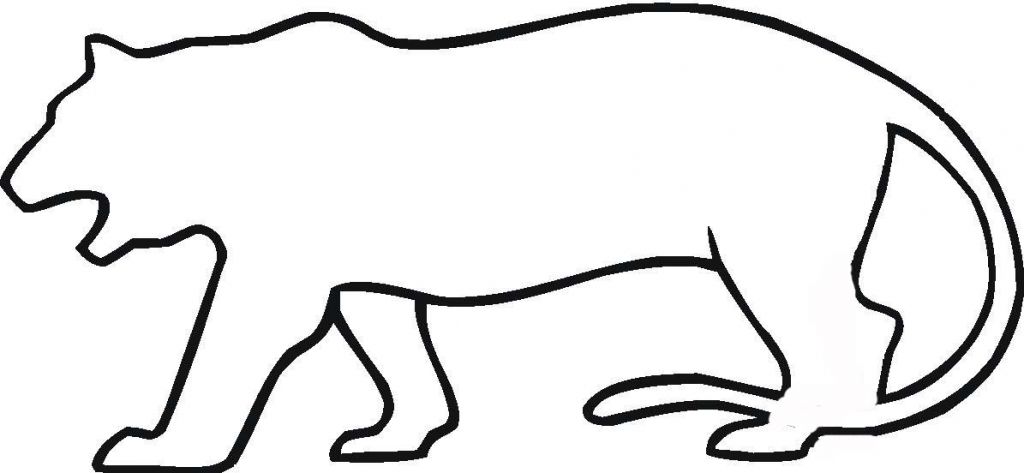 Outline Of A Tiger - AZ Coloring Pages