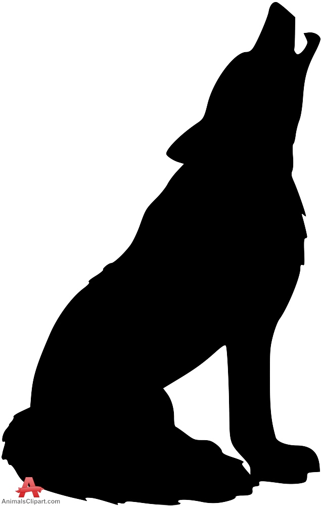 Howling Wolf Silhouette Clipart | Free Clipart Design Download