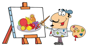 Painter Clipart Image - Artist Painting a Still Life