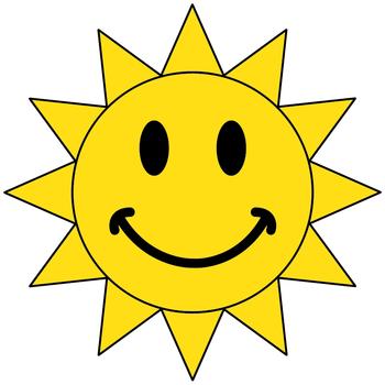 Smiley face sunshine clipart