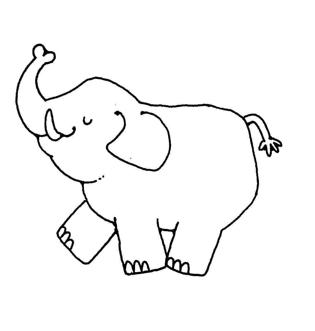 Elephant Black And Whirte - ClipArt Best