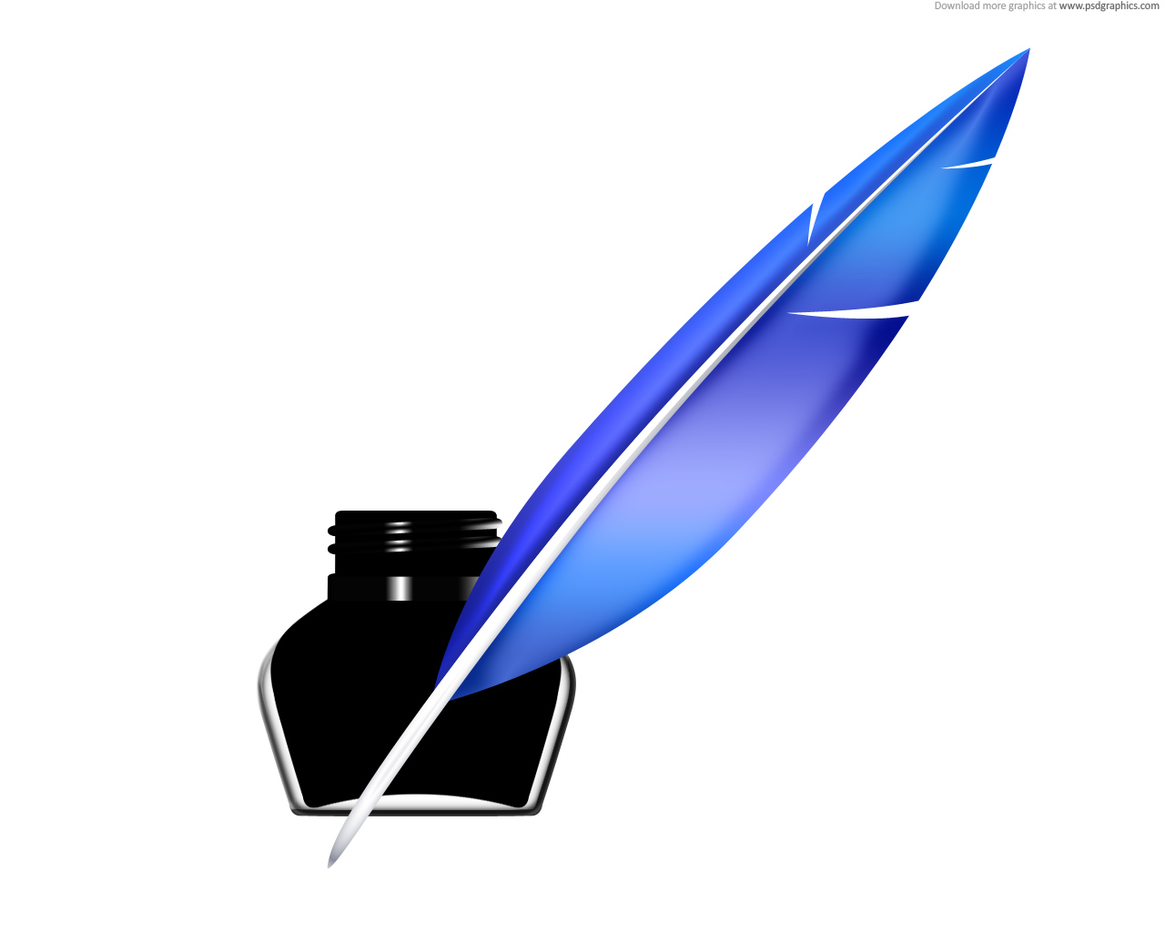 Quill pen and inkwell icon (PSD) | PSDGraphics