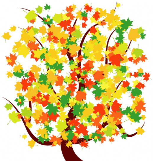 Autumn Tree With Colorful Falling Leaves Free Image Vector - EPS ...