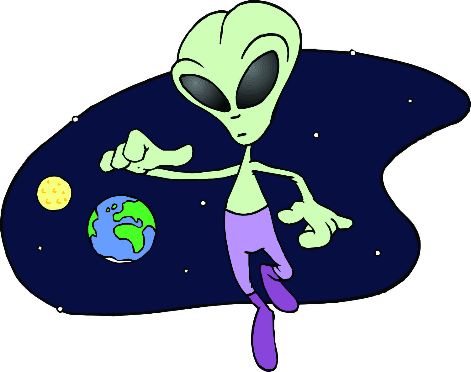 Cartoon Alien Space