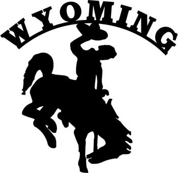 Cowboy Wyoming Decal - Custom Wall Graphics