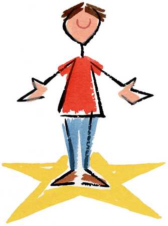 Stock Illustration - Person standing on star