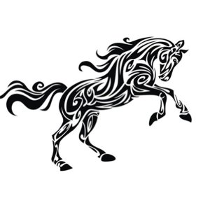 Amazon.com - 21.6" X 39.3" Black Running Horse Graphic Removable ...