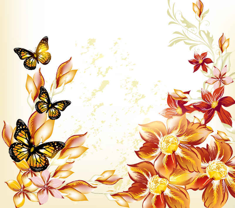 beautiful flowers vector background0001 | Free Vector Background ...