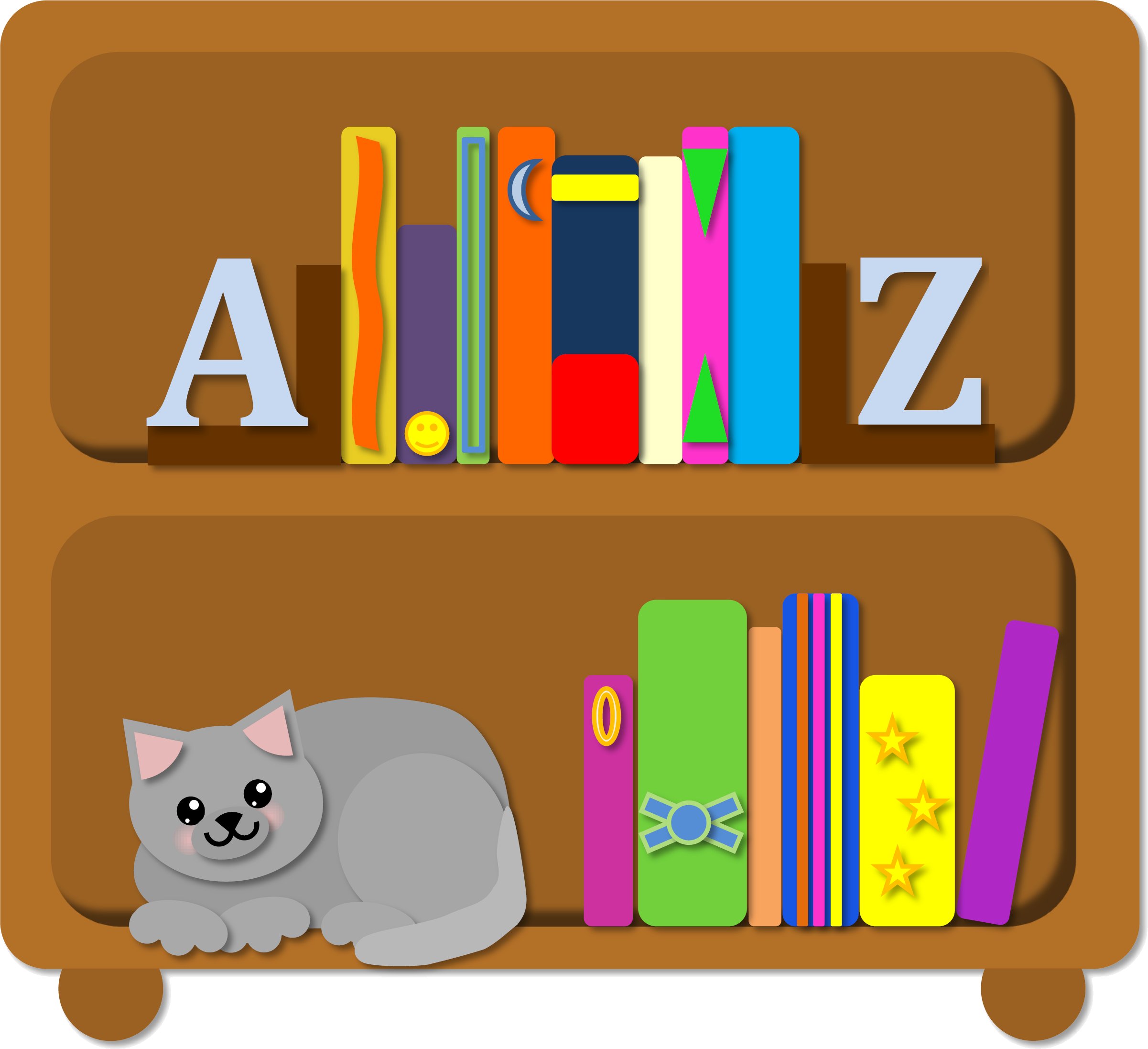 Minimalist Bookcase Clipart for Living room