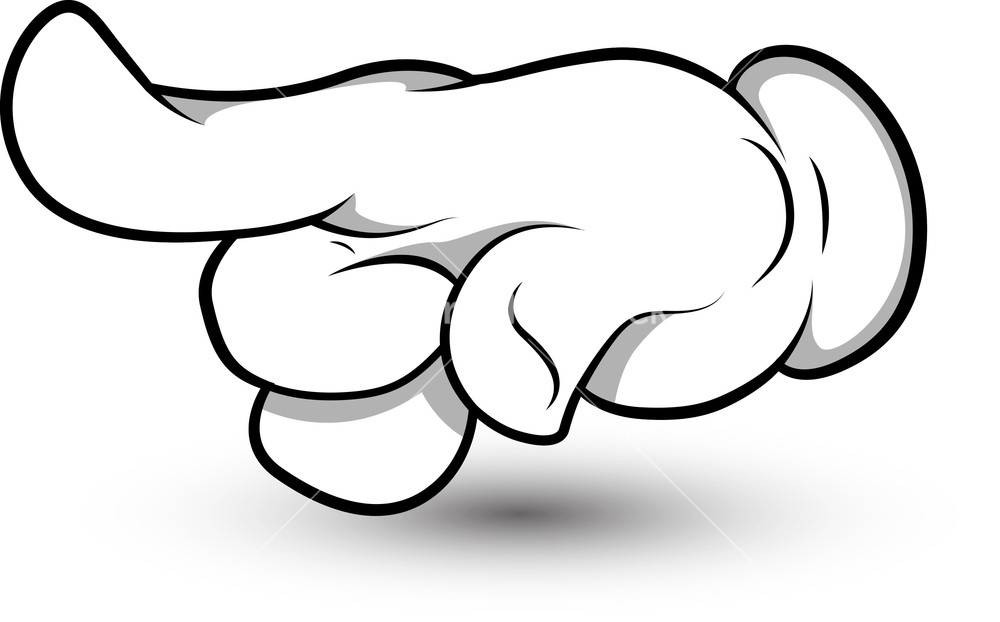 Cartoon Hand - Finger Pointing At - Vector Illustration
