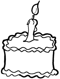 Birthday candle outline clipart