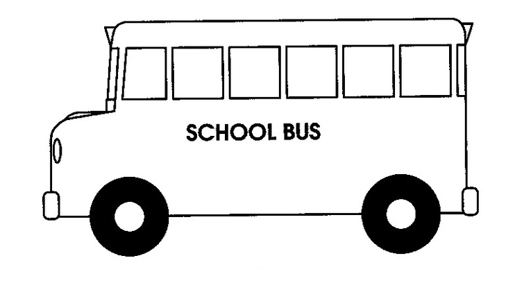 Back of school bus clipart black and white