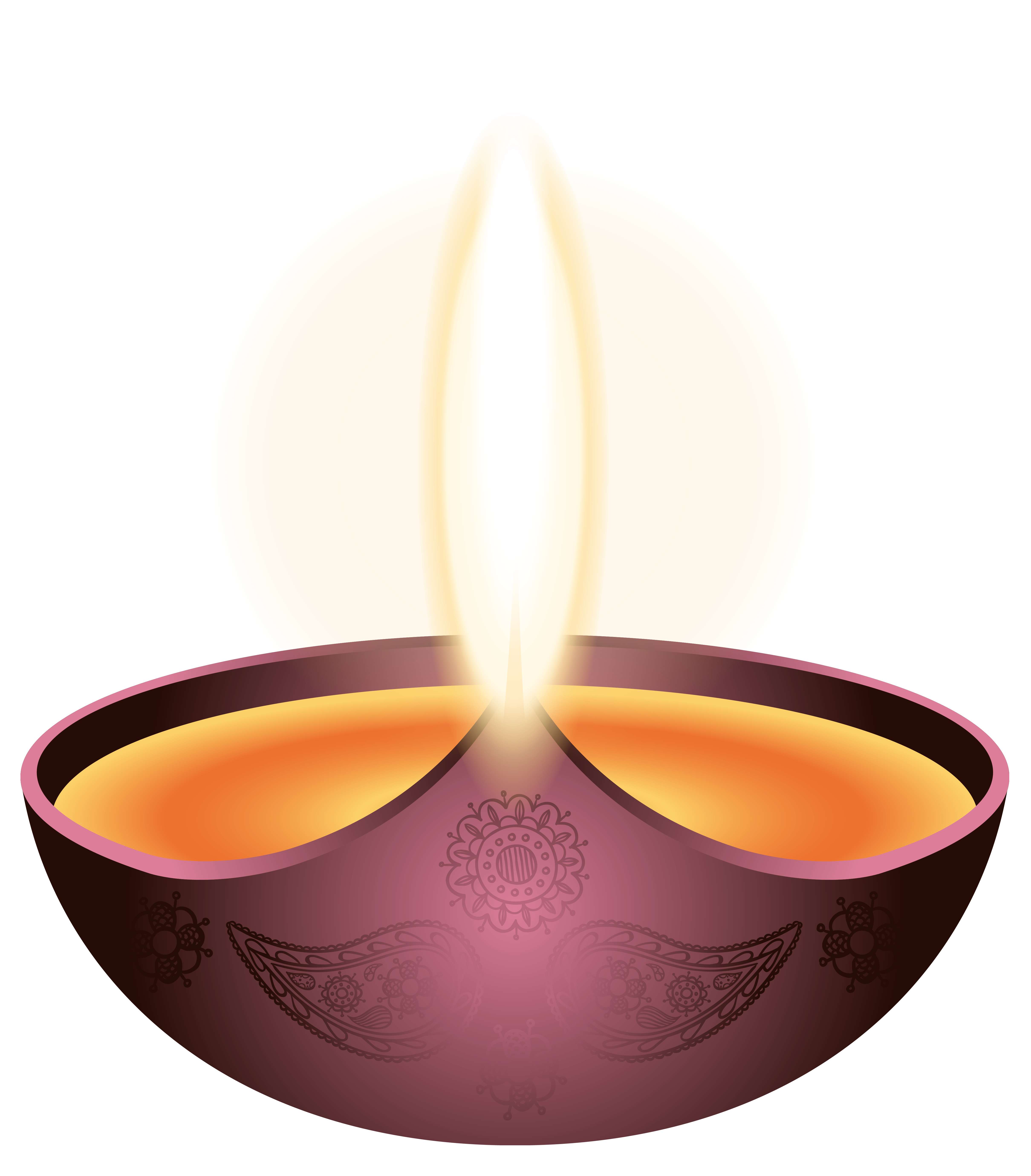 Purple Candle Happy Diwali PNG Image