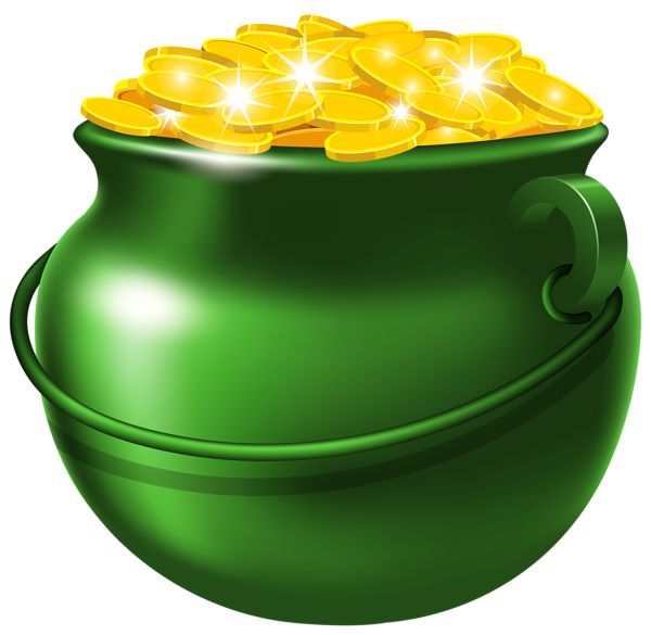 Green pot of gold clipart