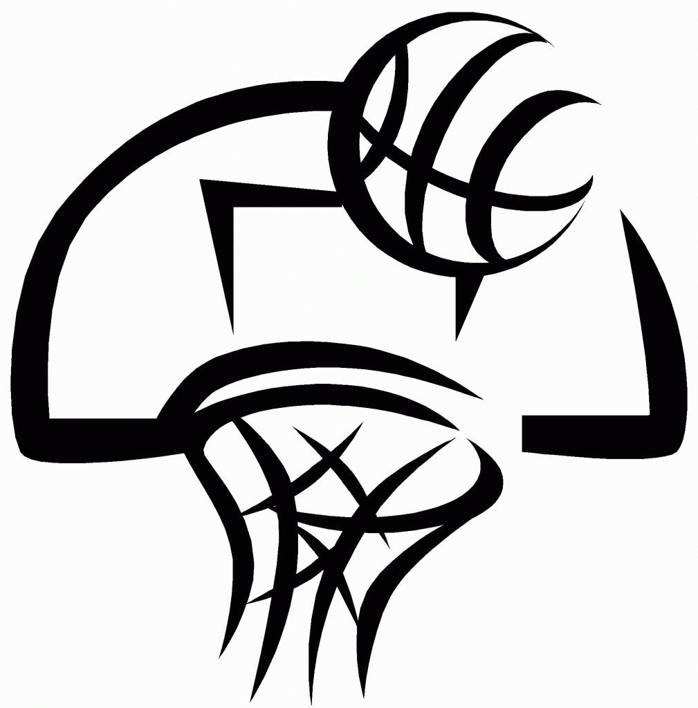 Basketball black and white clipart