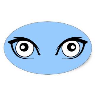 Pretty Cartoon Eyes Stickers | Zazzle