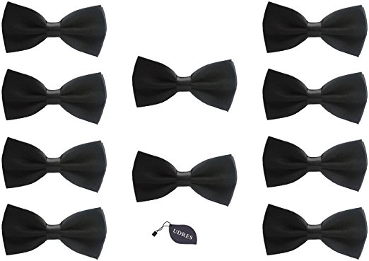 Udres Men Formal Tuxedo 10 Pack Solid Color Satin Bow Tie Classic ...