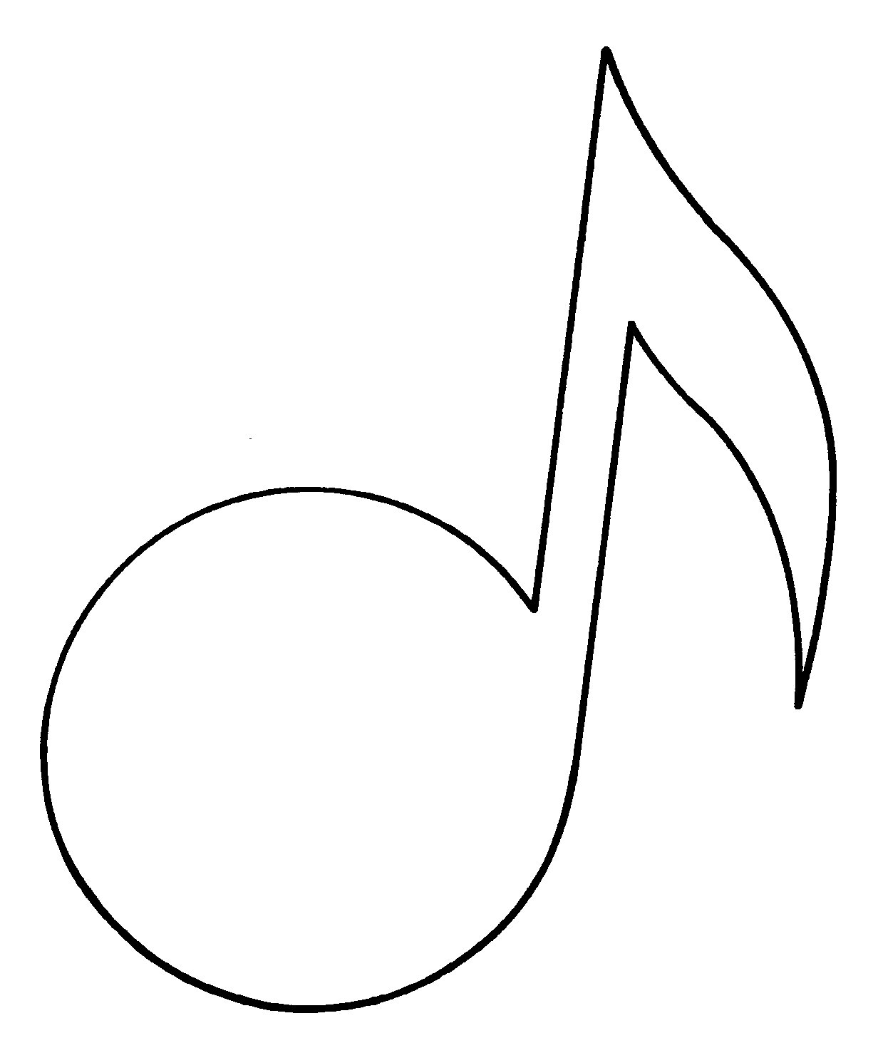 Music note outline clip art