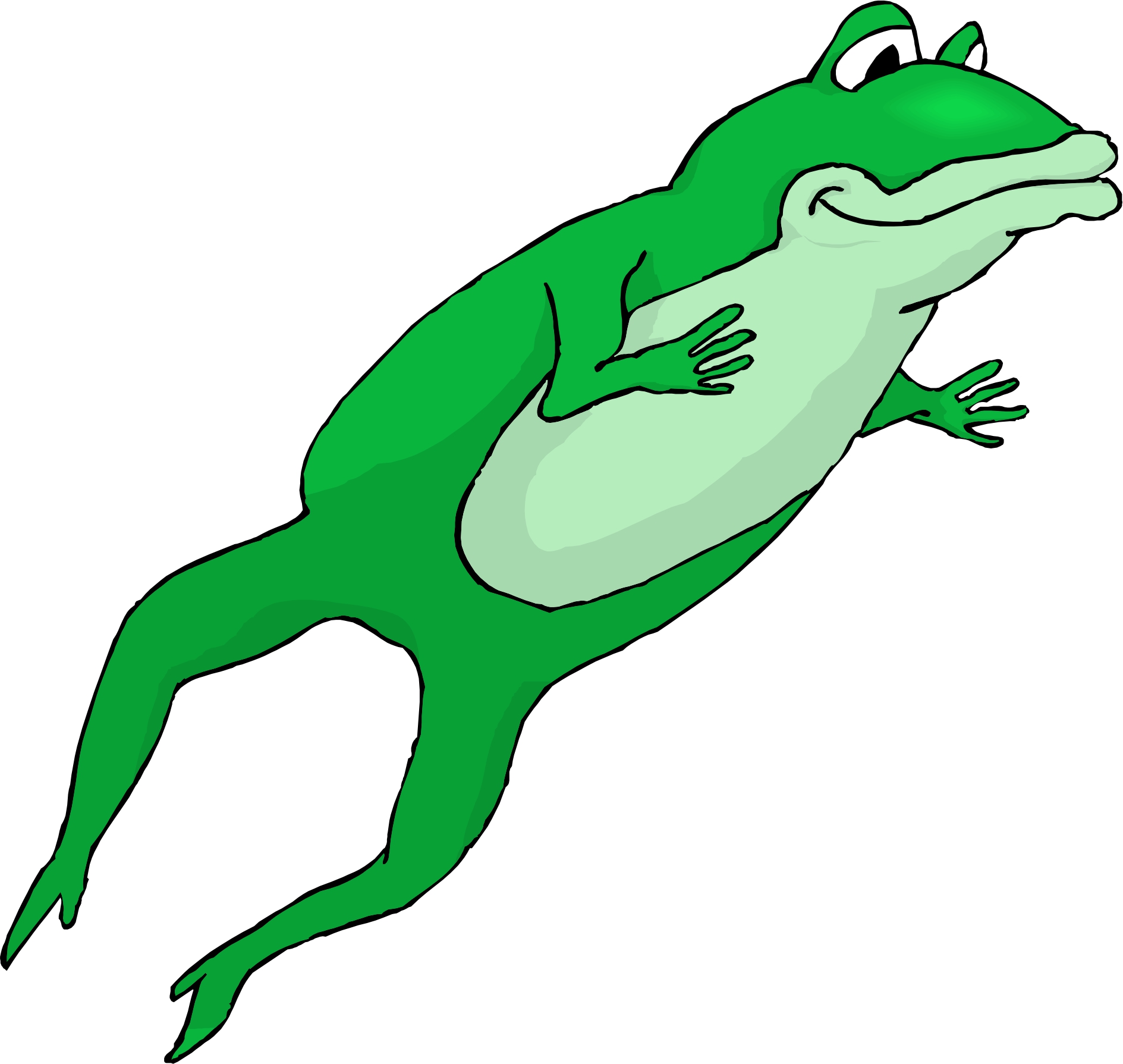 Cartoon jumping frog clipart