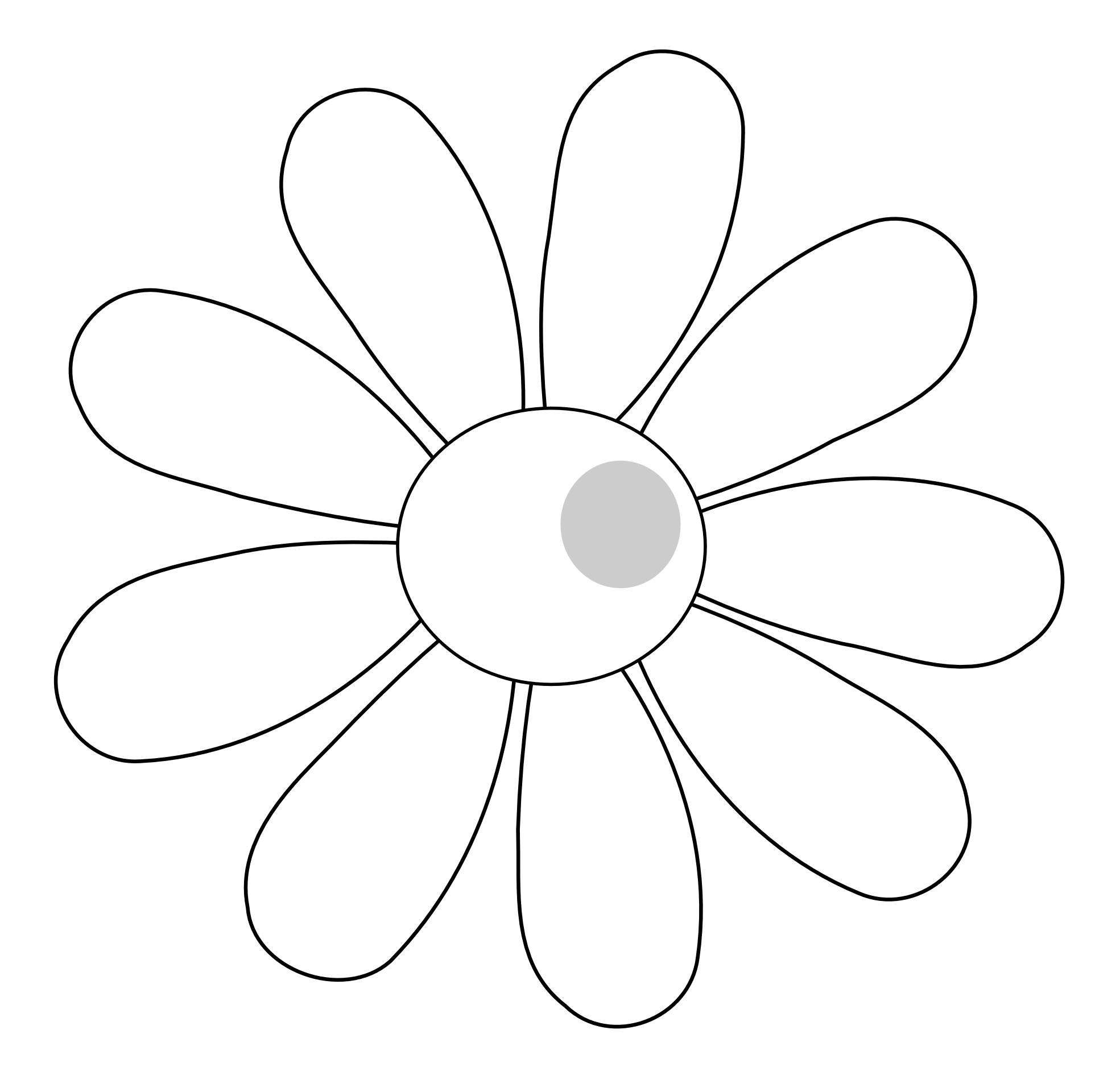 Simple Flower Clipart Black And White - Free ...