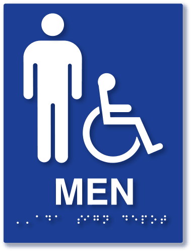 Mens Restroom ADA Signs with Male and Wheelchair Symbols ...