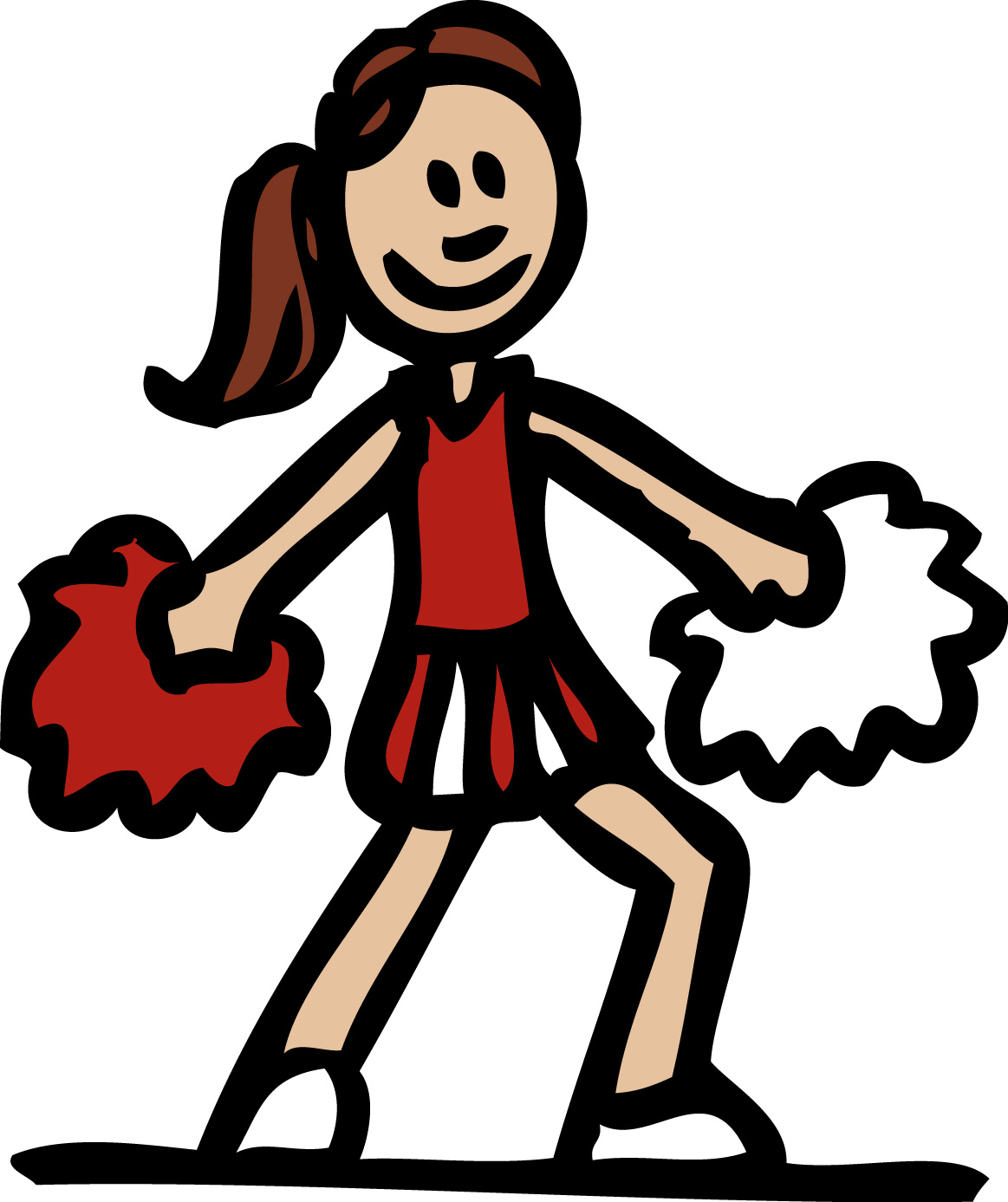 Black Cheerleader Cartoon Clipart