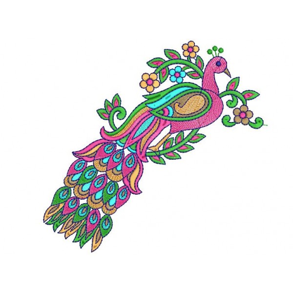 Sequin Beautiful Solo Peacock Designs - EmbroideryShristi