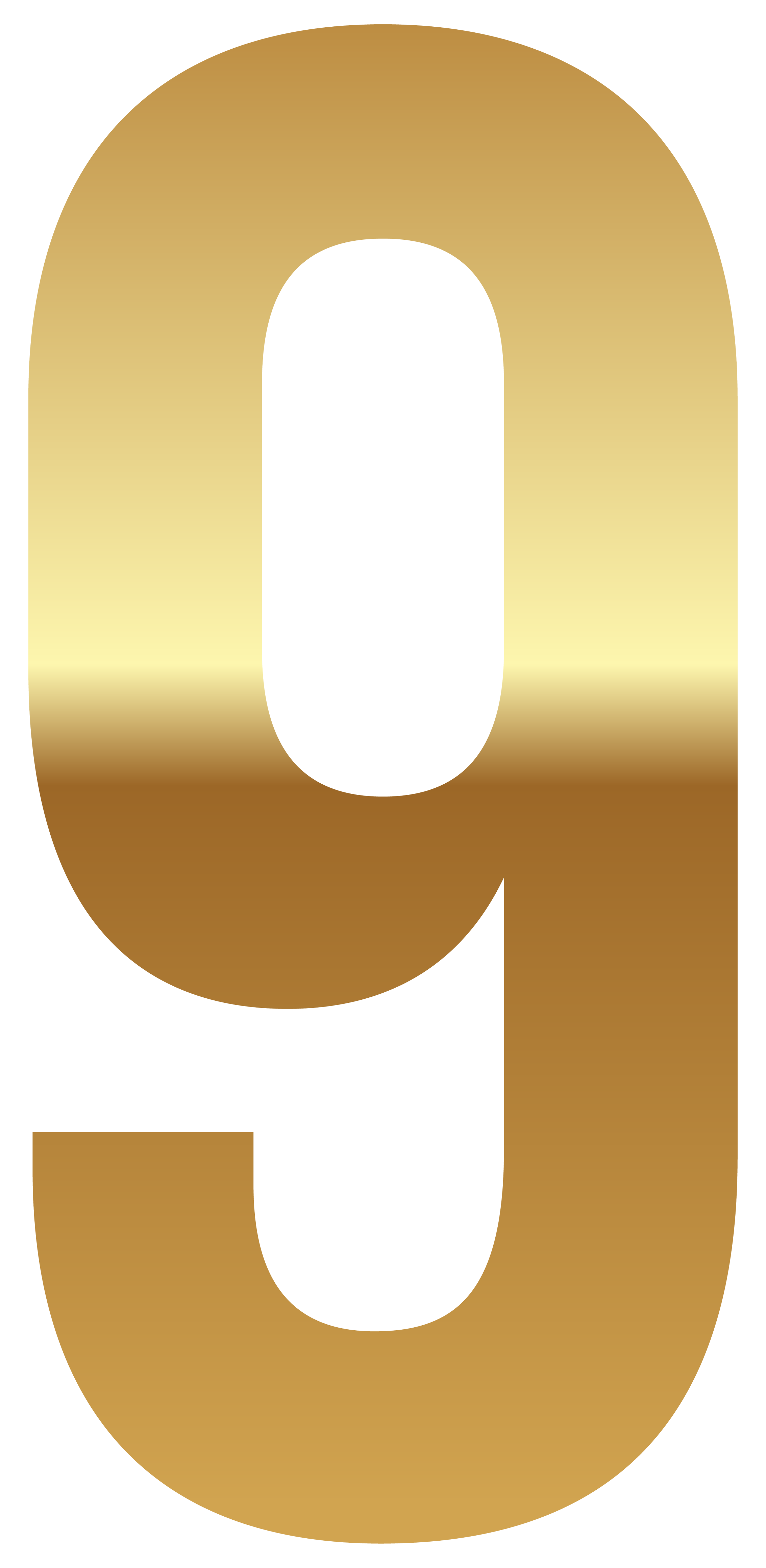 Golden Number Nine PNG Clipart Image