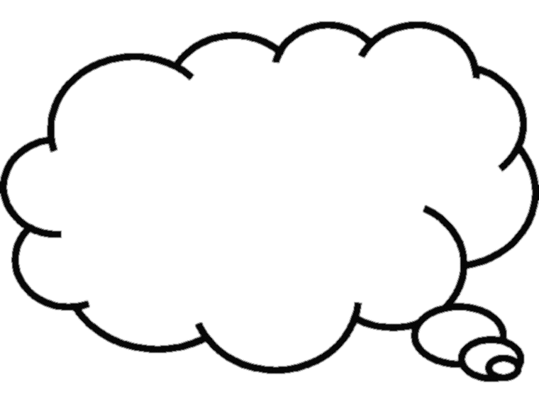 Thought Bubble Outline Clipart - Free to use Clip Art Resource