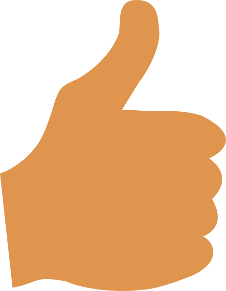 Cartoon thumbs up clipart