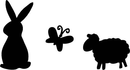 Easter Bunny Silhouettes Clipart