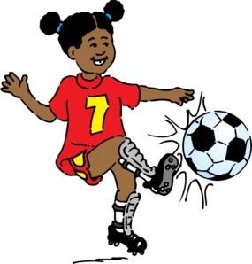 Girl Playing Soccer Clip Art - vector clip art online ...