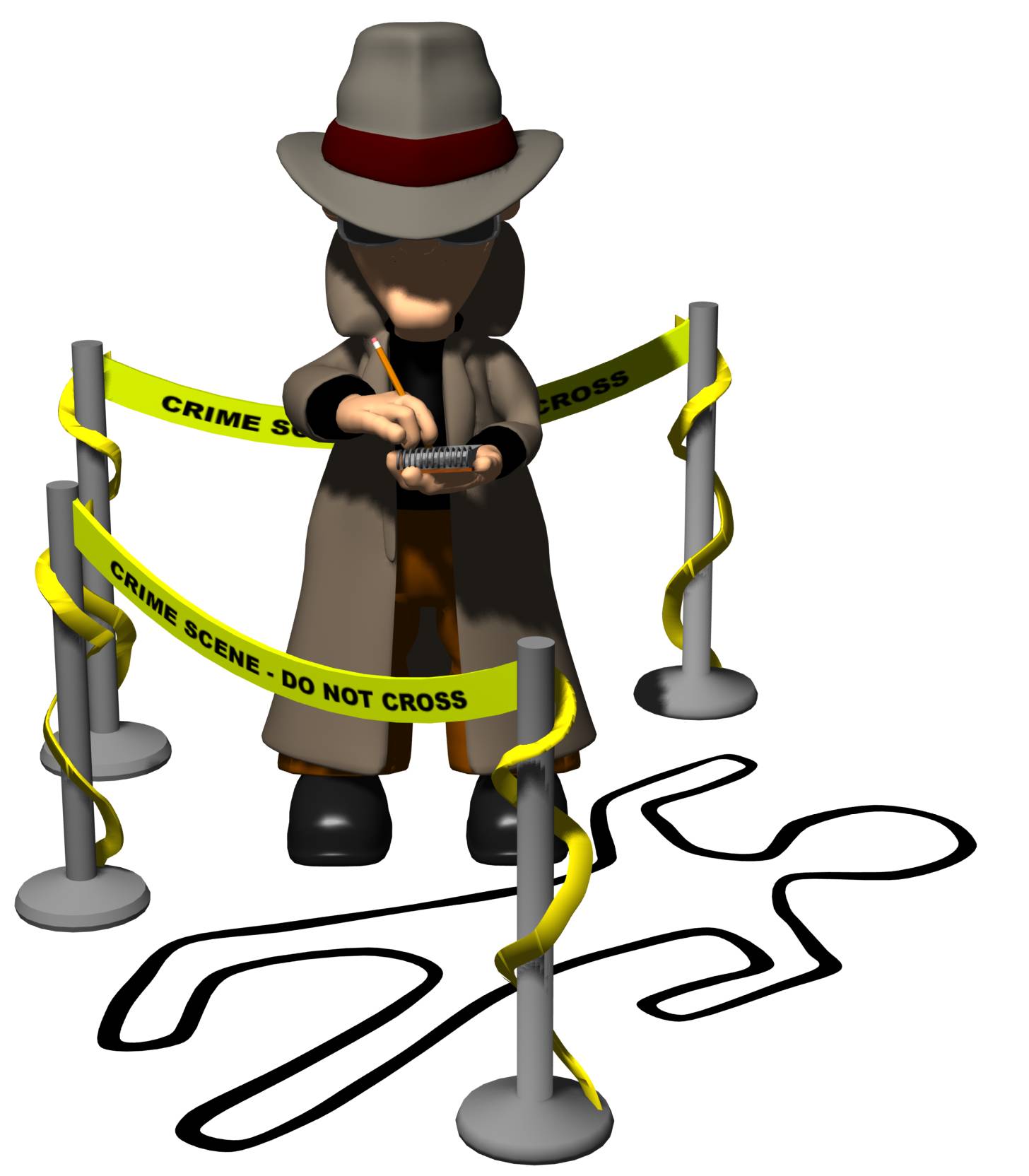 Crime scene cartoon clipart