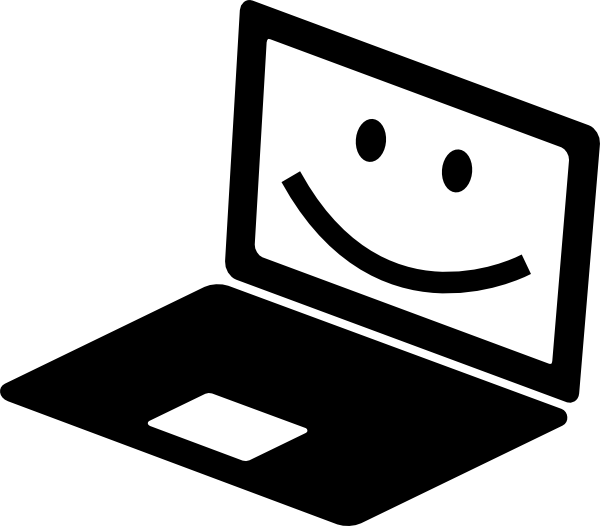 Happy laptop clipart