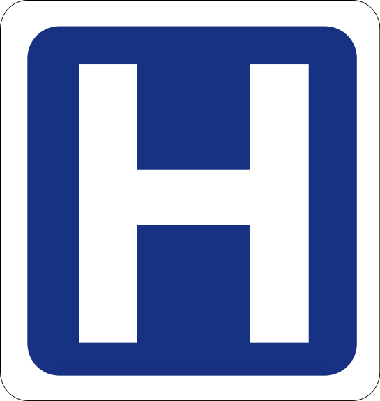 Information road sign hospital.svg