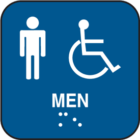 Men's Rest Room ADA Braille Signs from Seton.com, Stock items ship ...