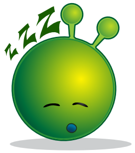 Smiley Green Alien Sleepy clip art - vector clip art online ...
